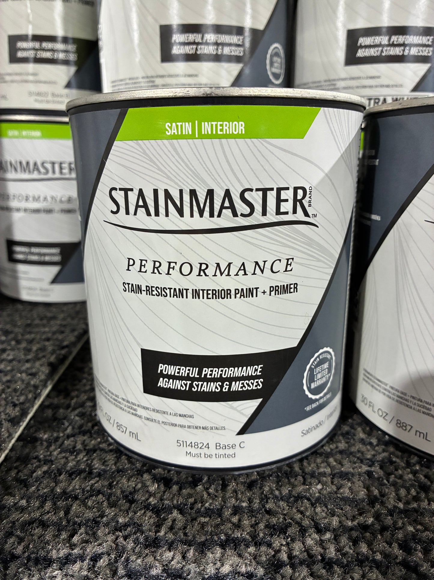 Stainmaster Performance Interior Paint + Primer (Satin Finish, Base C)