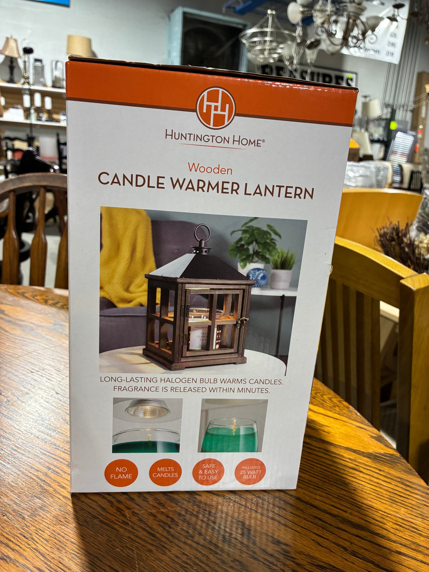 Huntington Home Wooden Candle Warmer Lantern