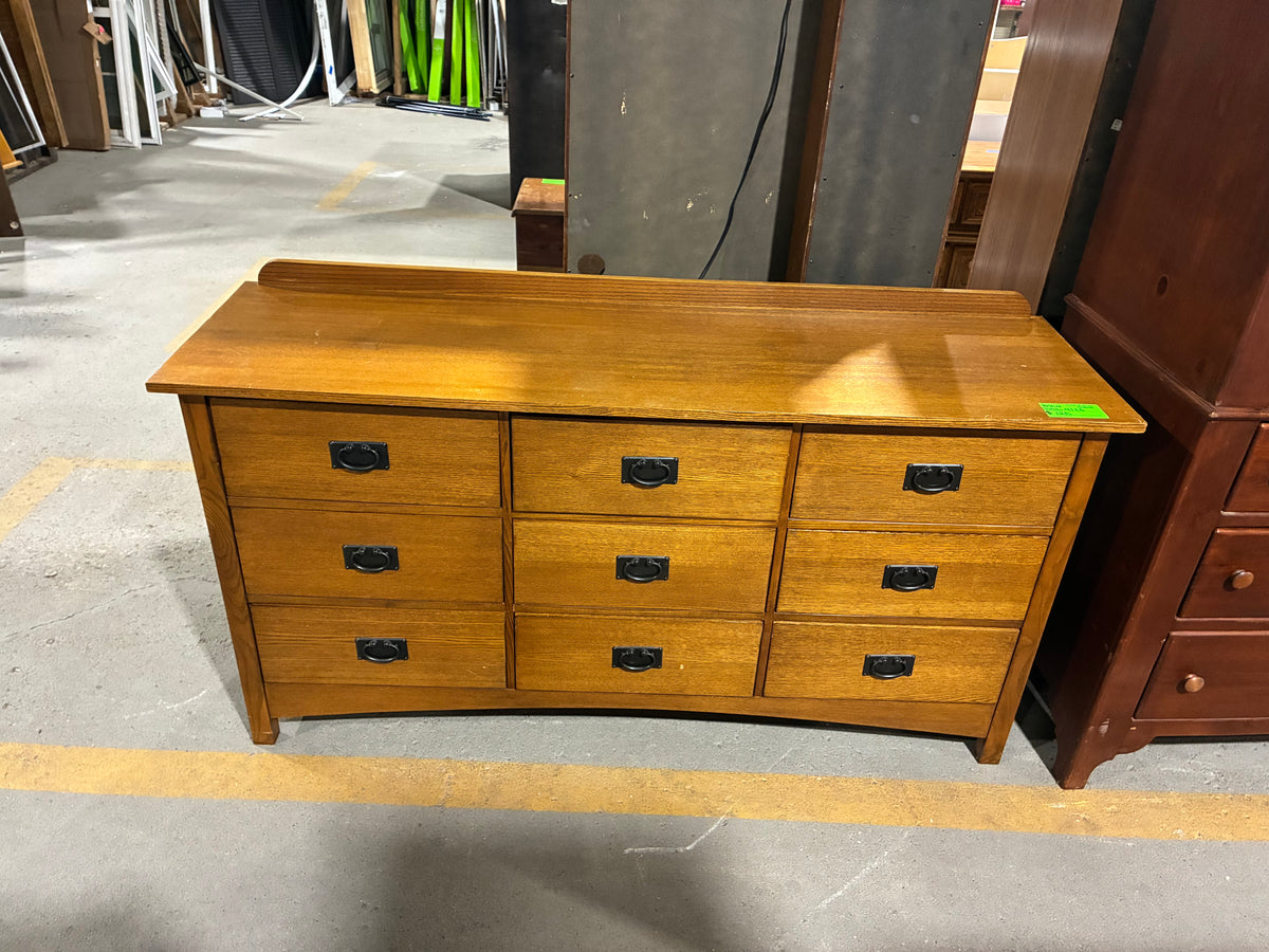 Mission Style 9-Drawer Wood Dresser