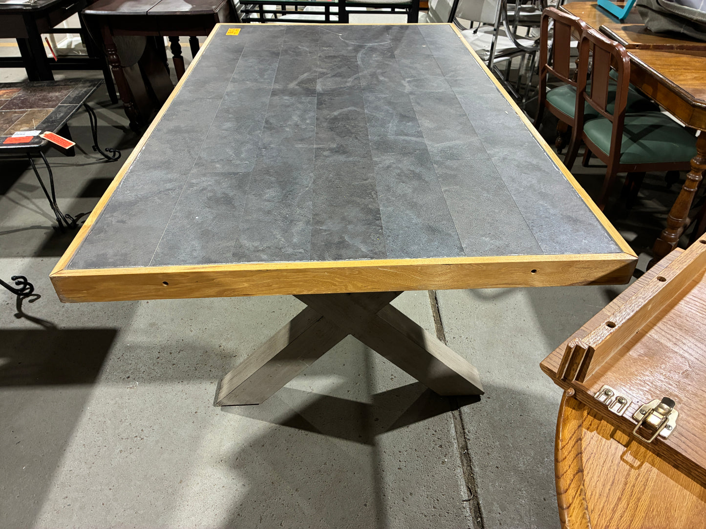 Modern Dining Table with Tile-Style Top