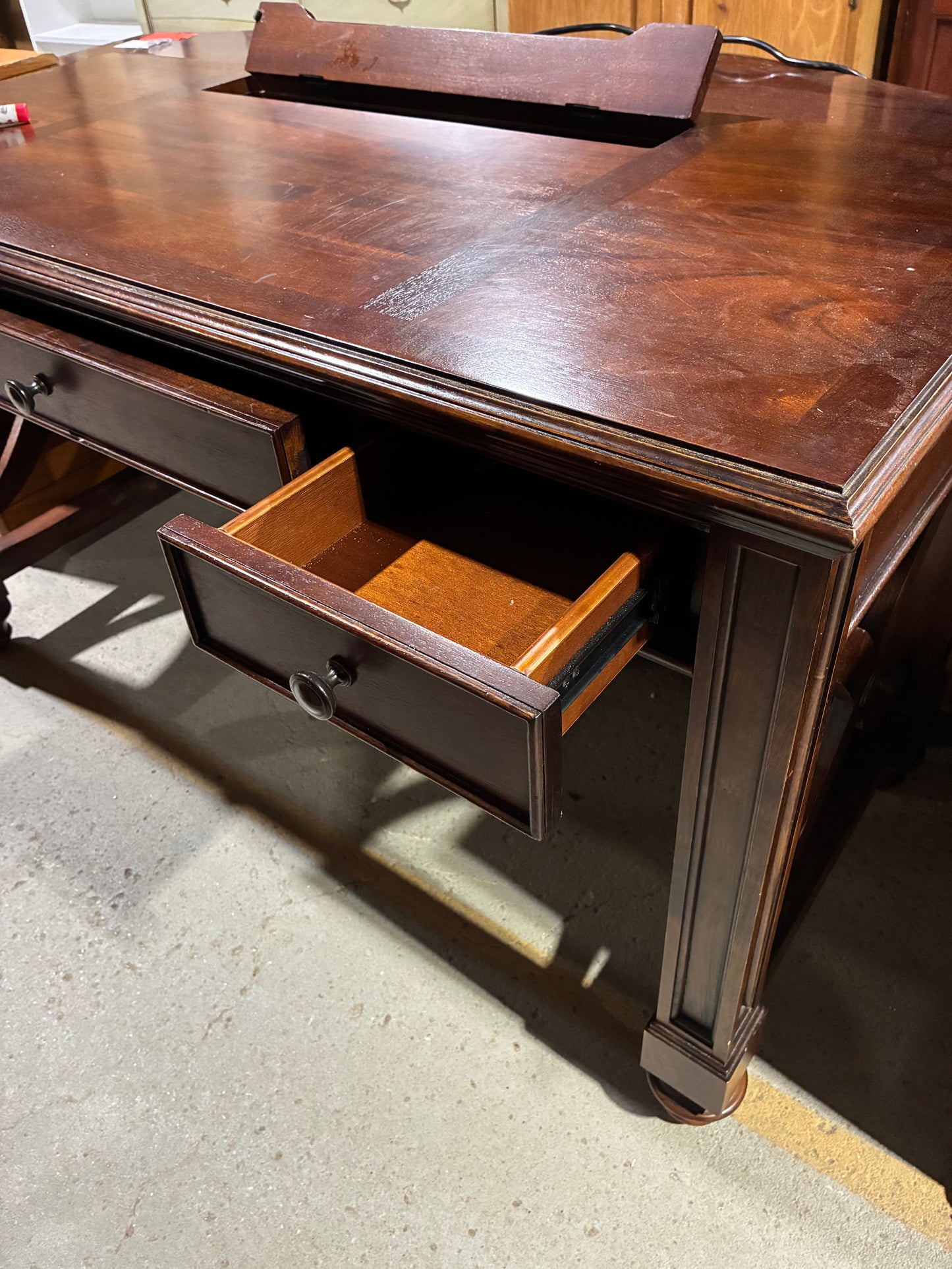 Traditional Executive Desk with Built-In Power Center