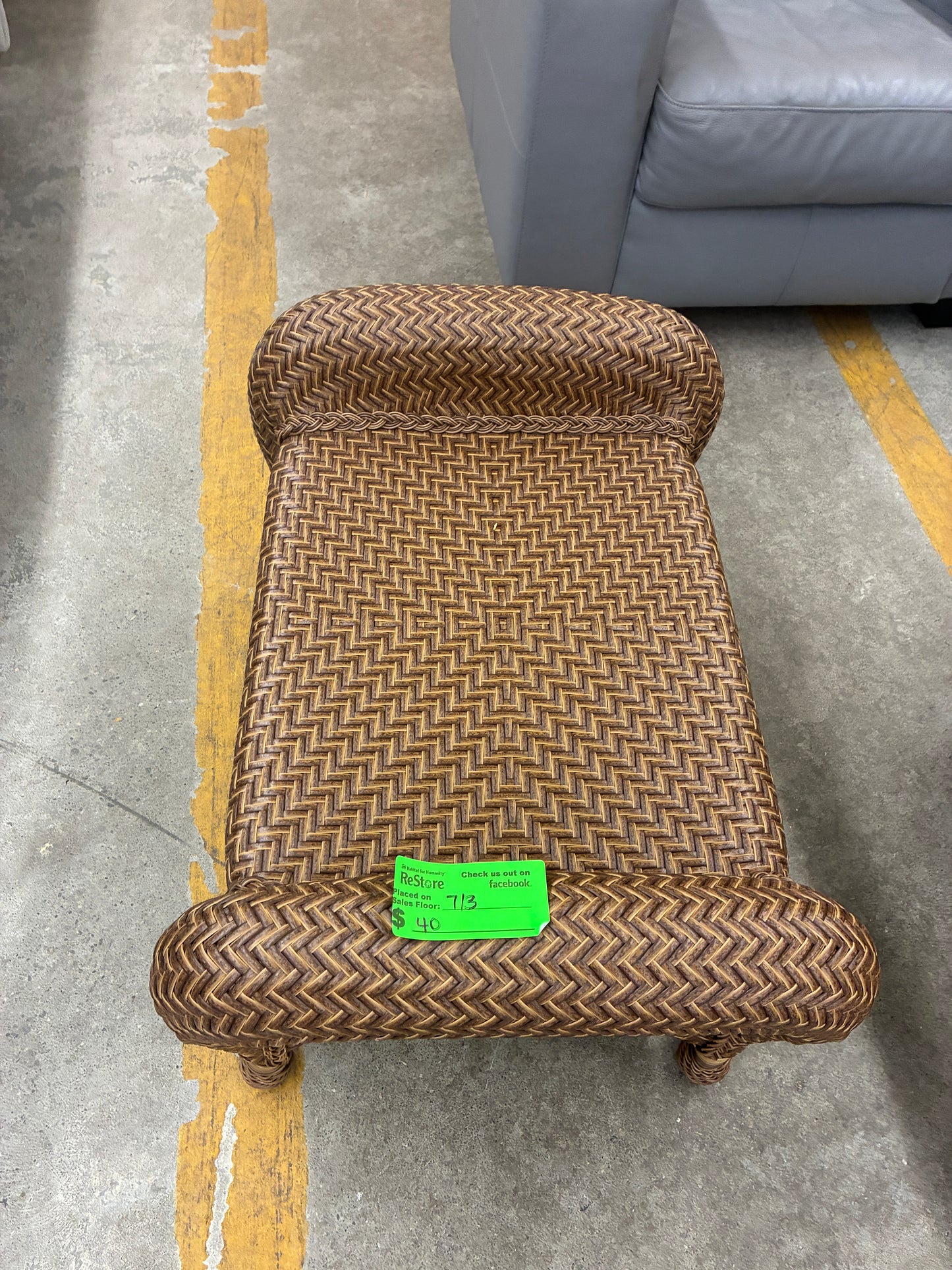 Woven Rattan Bench