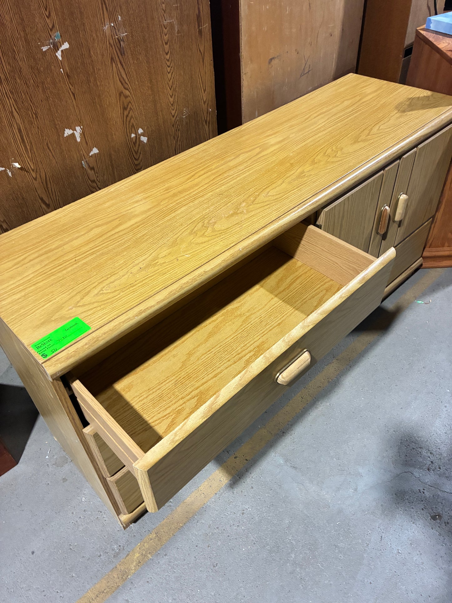 Light Oak Storage Credenza