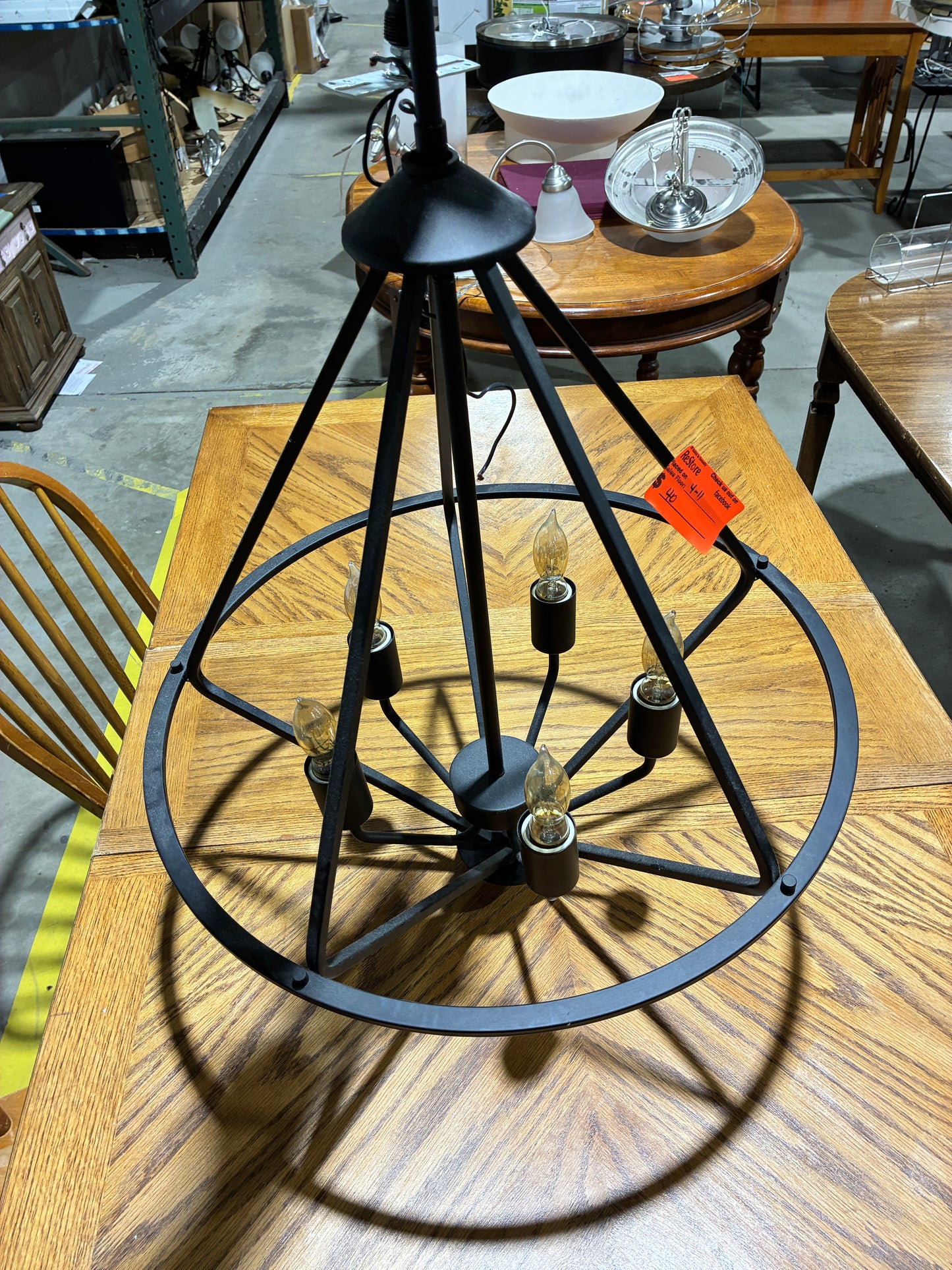 Quoizel 6-Light Industrial Wagon Wheel Chandelier