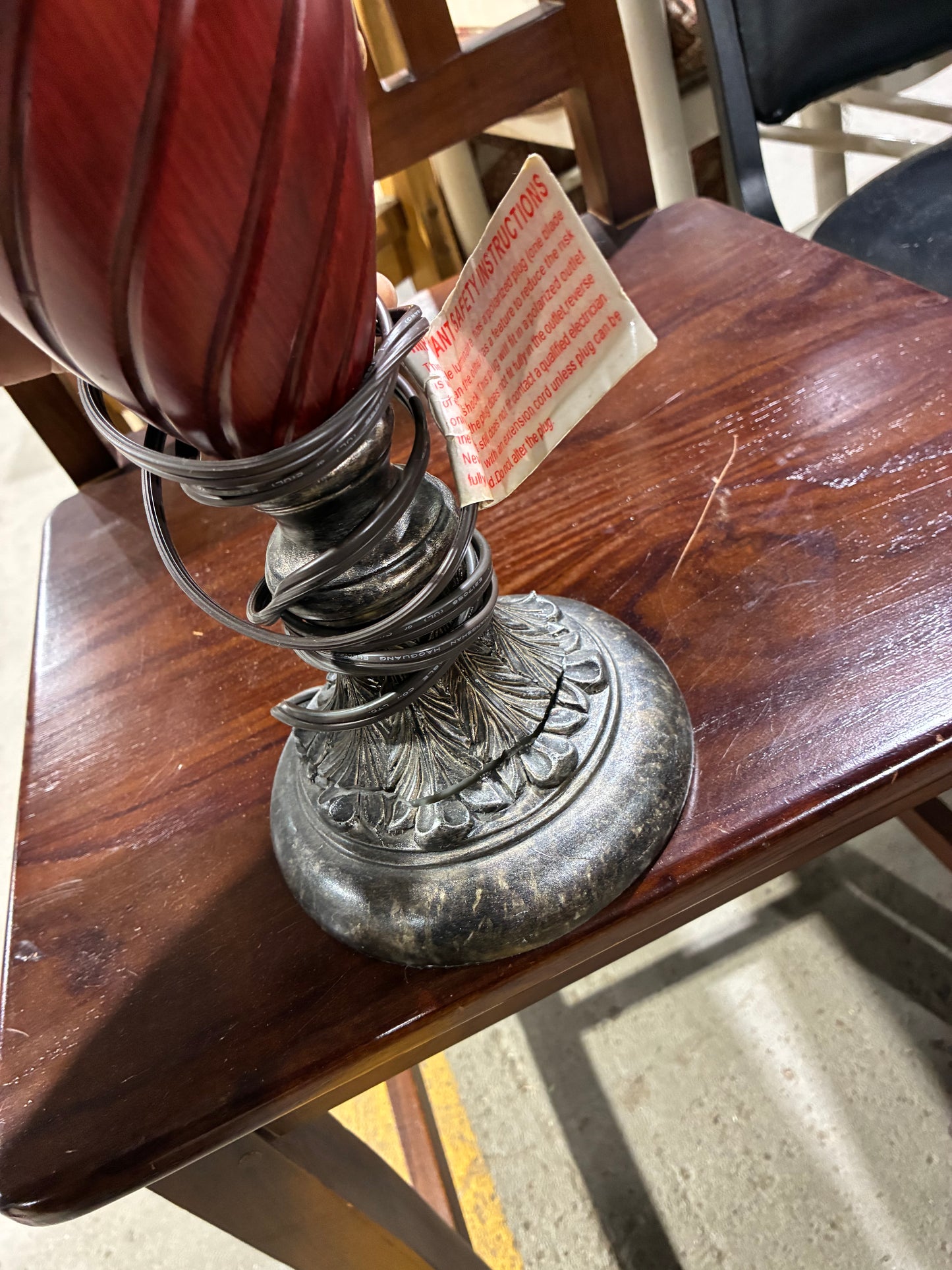 Decorative Red Glass Table Lamp