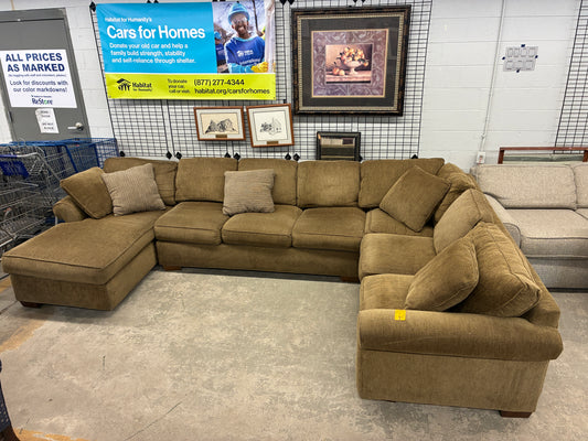 Bauhaus Brown Sectional Sofa with Chaise
