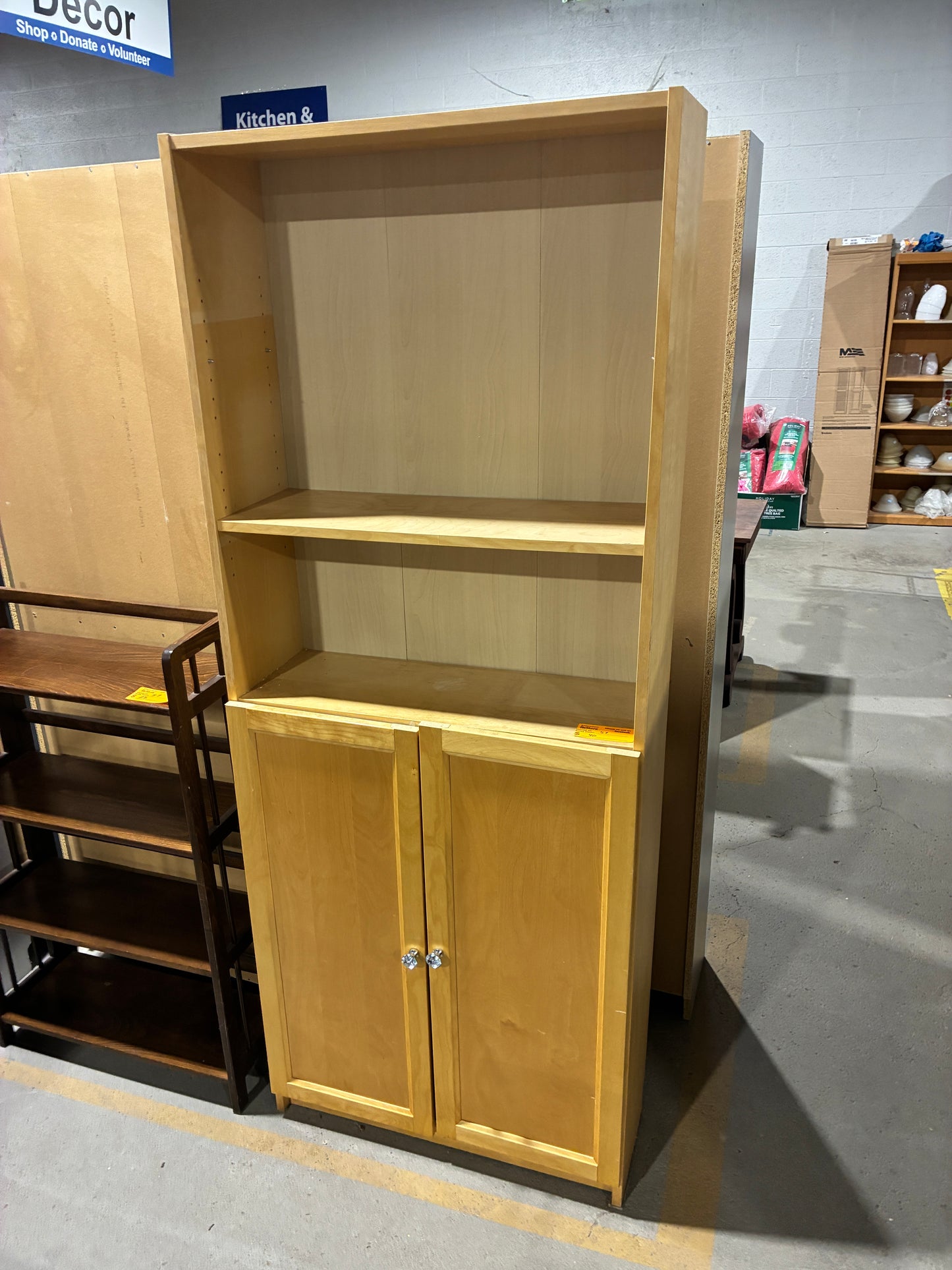 Tall Storage Cabinet with Open Shelving