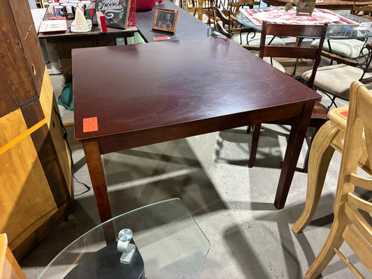 Square Wood Dining Table with Dark Finish