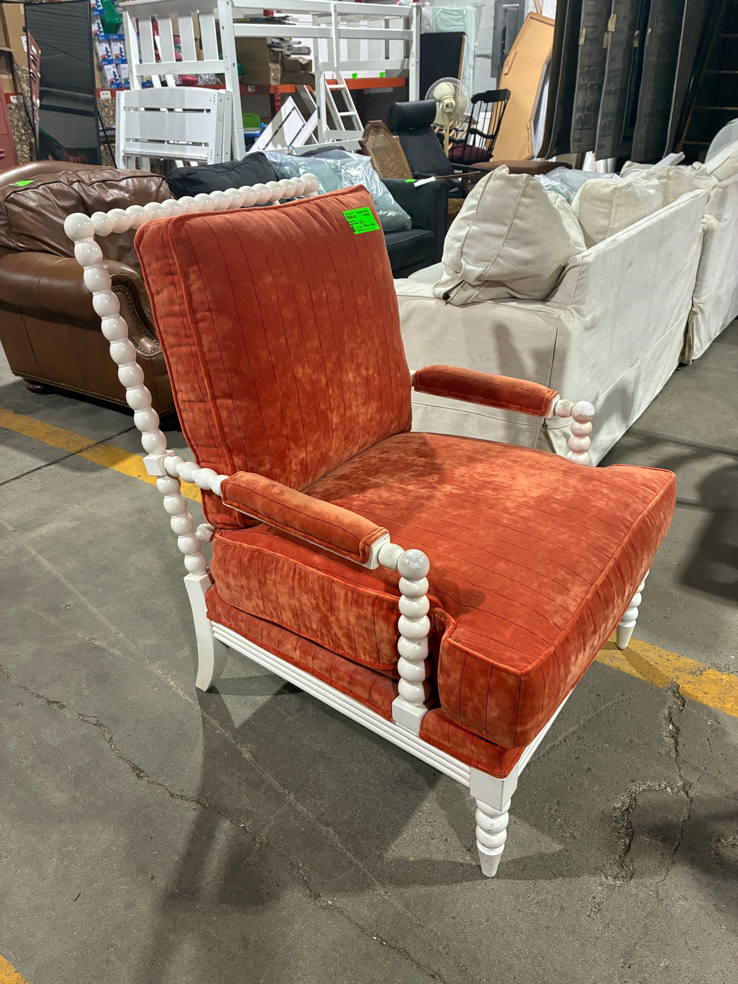 Ethan Allen Coral Velvet Accent Chair