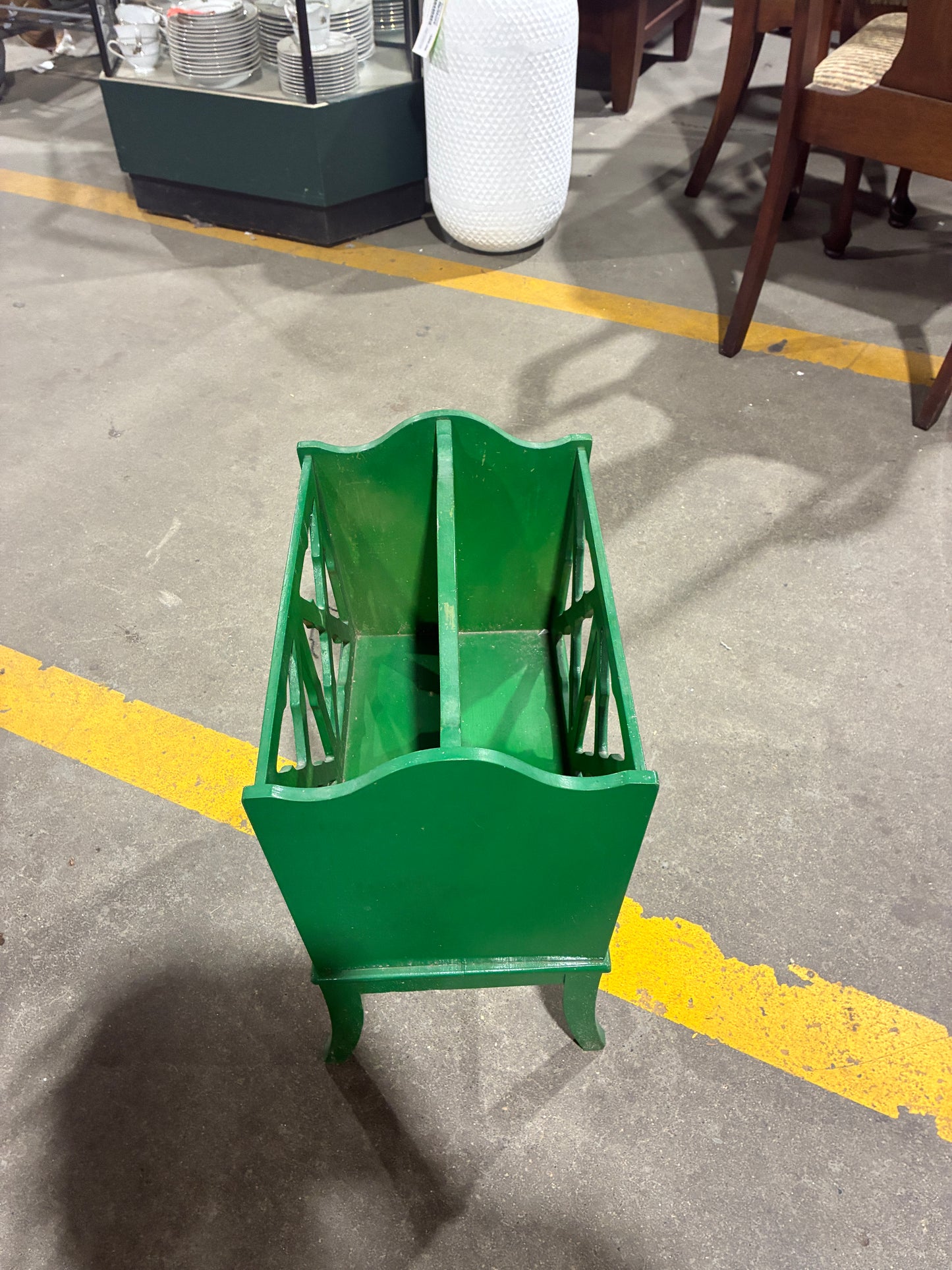 Green Wooden Magazine Rack