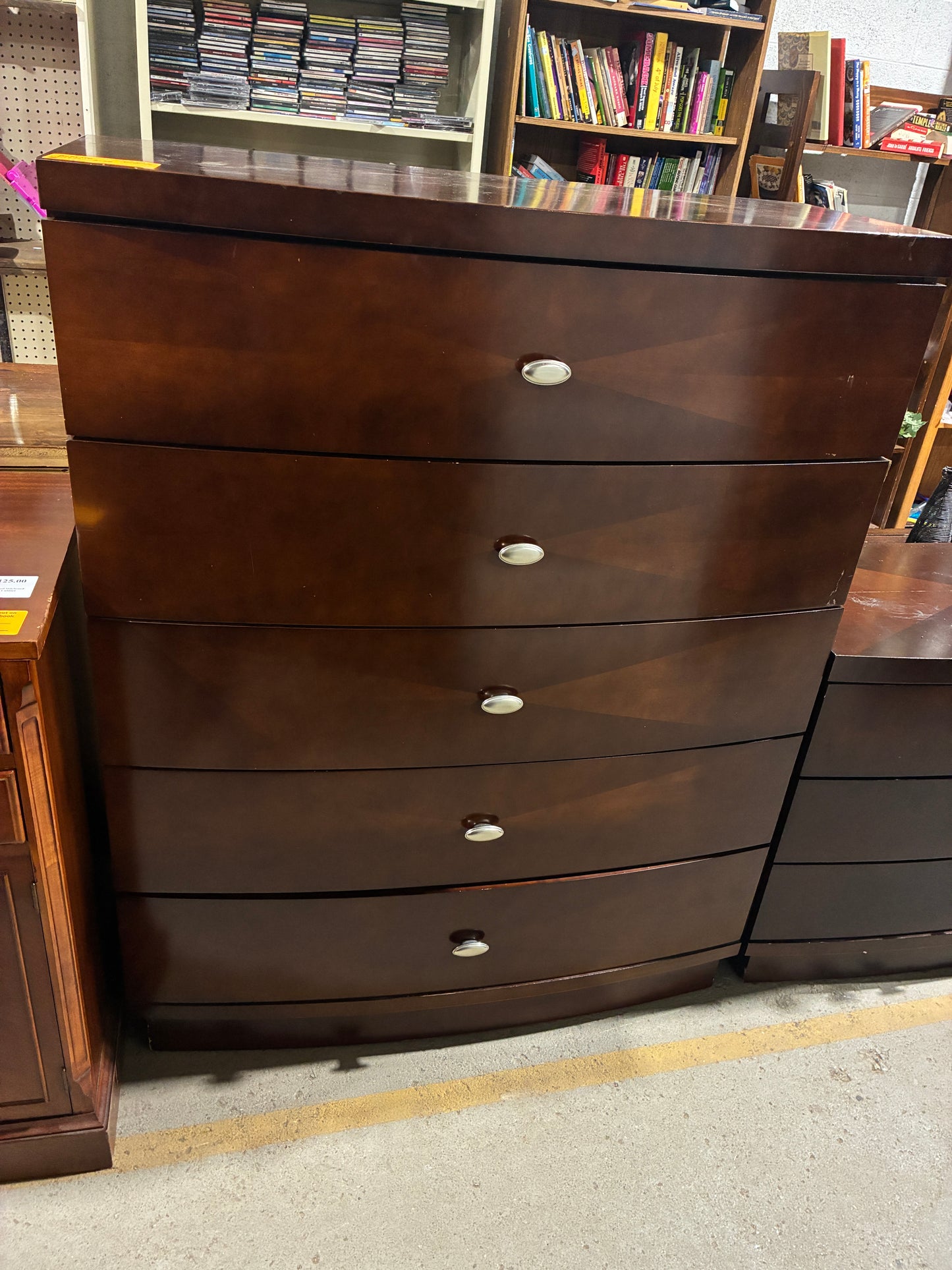 Modern Curved Five Drawer Chest