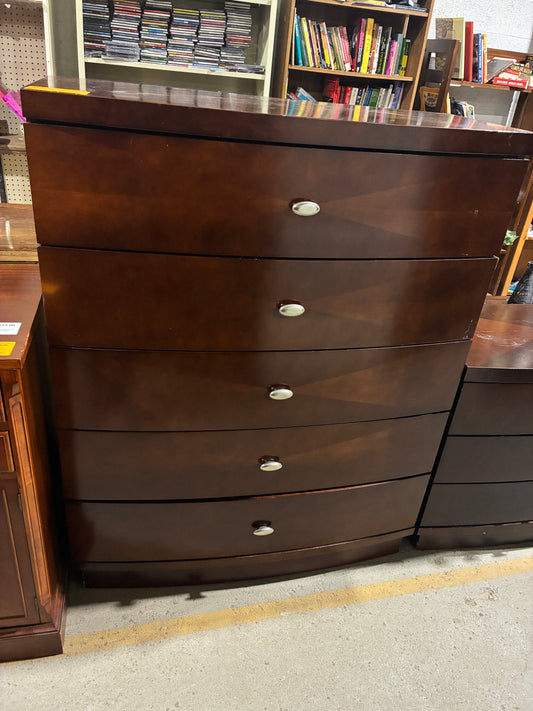 Modern Curved Five Drawer Chest
