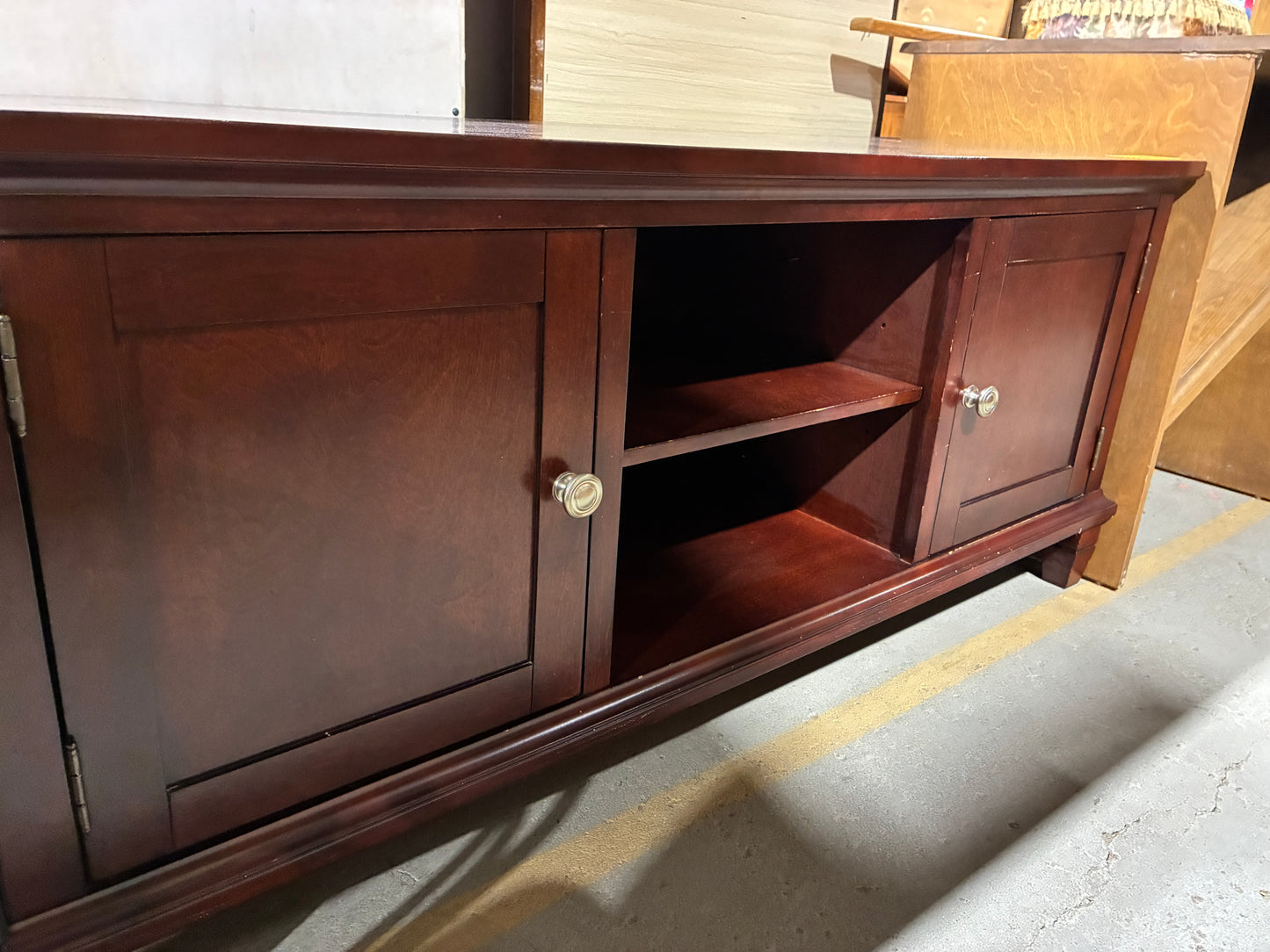 Dark Cherry TV Console with Storage