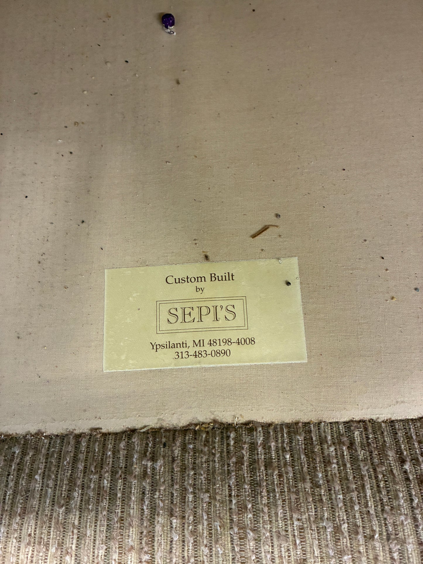 Custom Built Sepi's Beige Loveseat