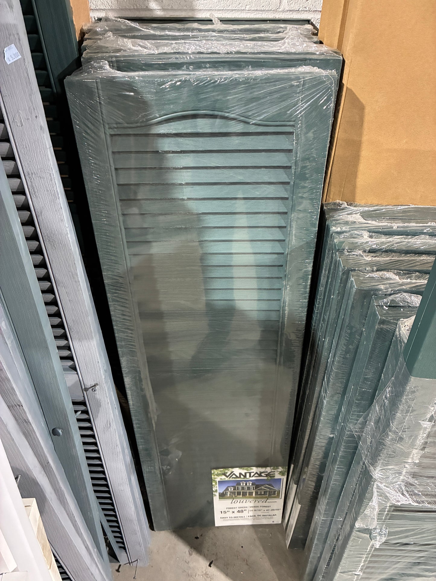 Vantage Louvered Exterior Shutters – Forest Green (15" x 48")