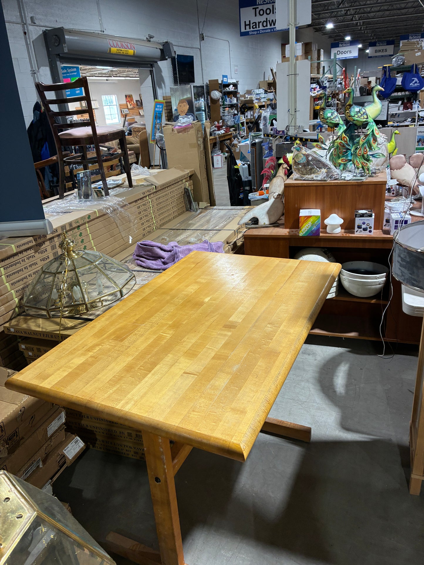Wood Welded Michigan Maple Butcher Block Table