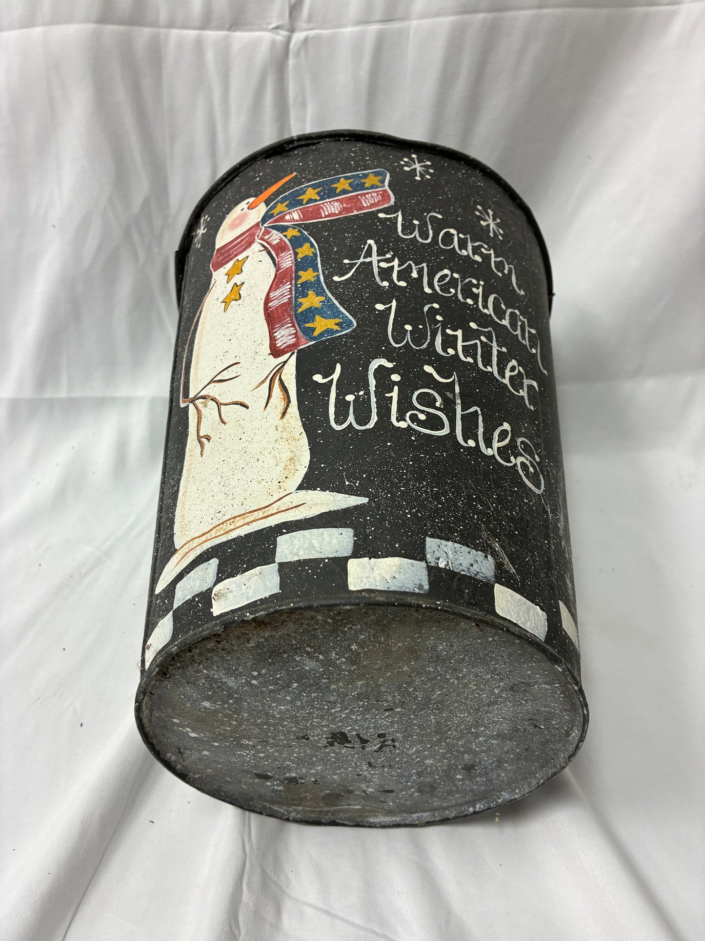 "Warm American Winter Wishes" Decorative Metal Bucket
