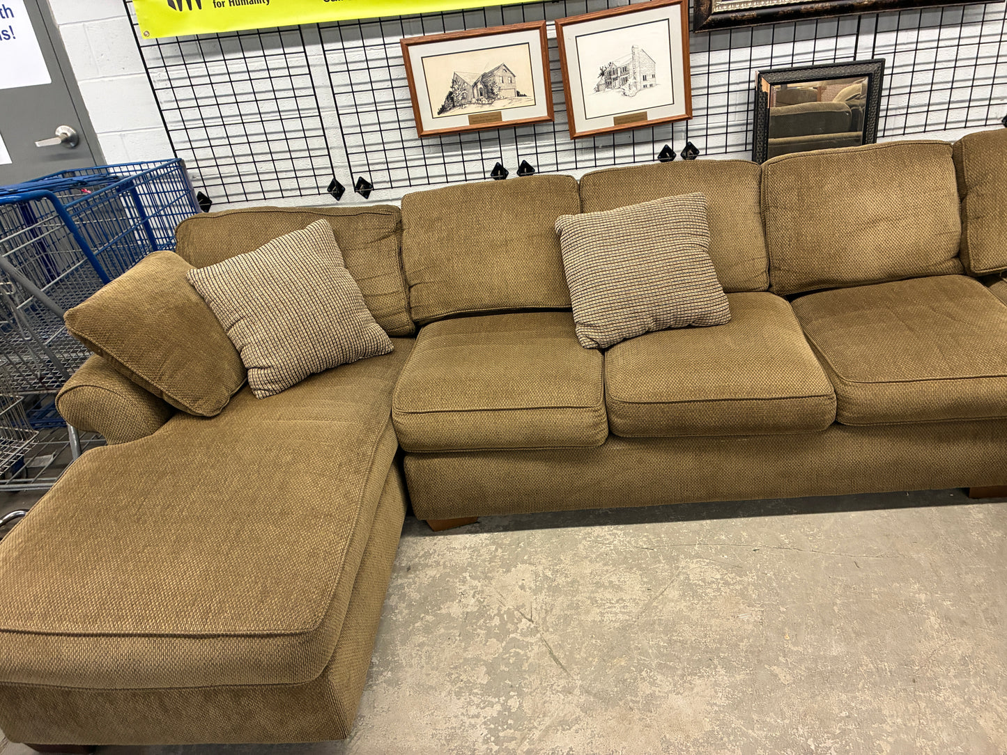 Bauhaus Brown Sectional Sofa with Chaise