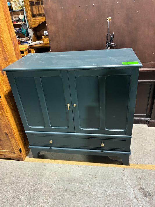 Dark Green Storage Cabinet with Drawer