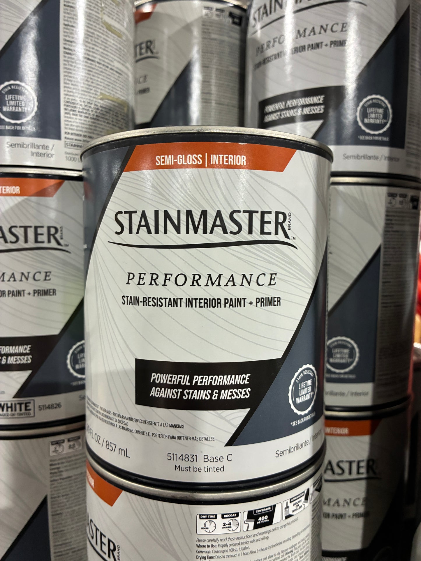 Stainmaster Performance Interior Paint + Primer (Semi Gloss, Base C)