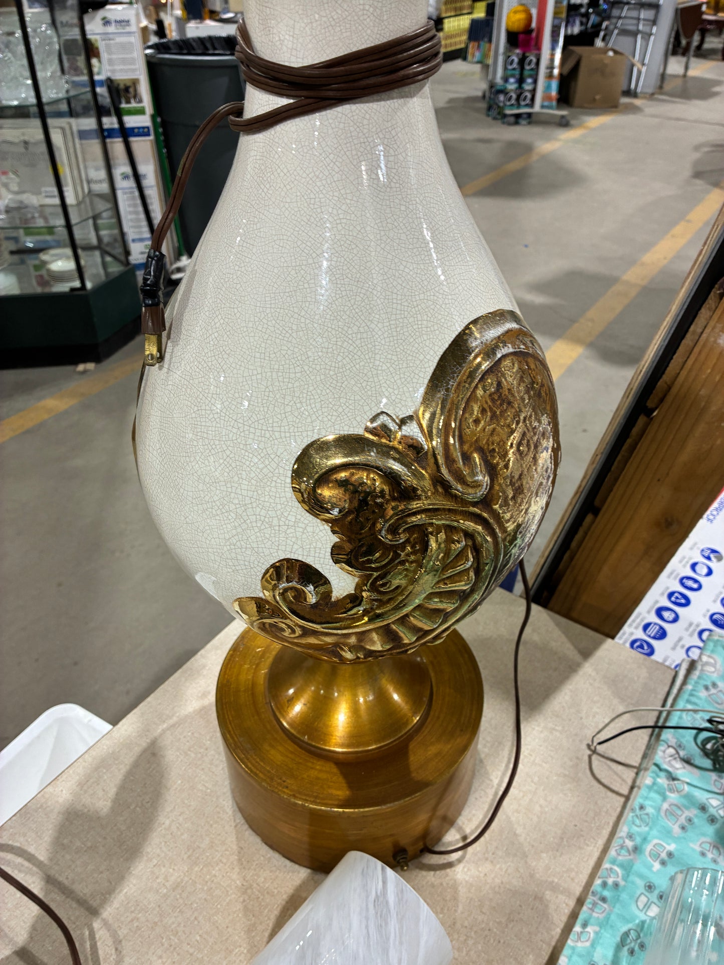 Rembrandt Lamps Vintage Table Lamp with Glass Shade