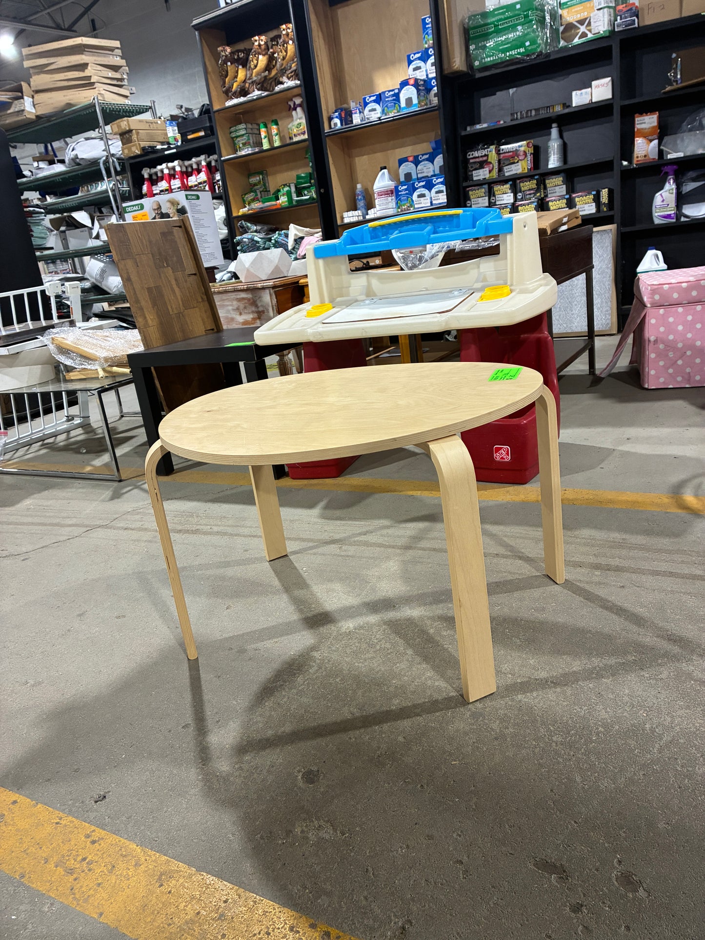 Light Wood Round Accent Table
