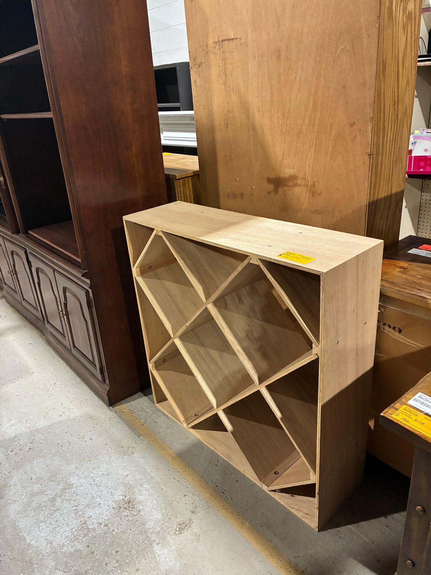 Geometric Wooden Wine Rack