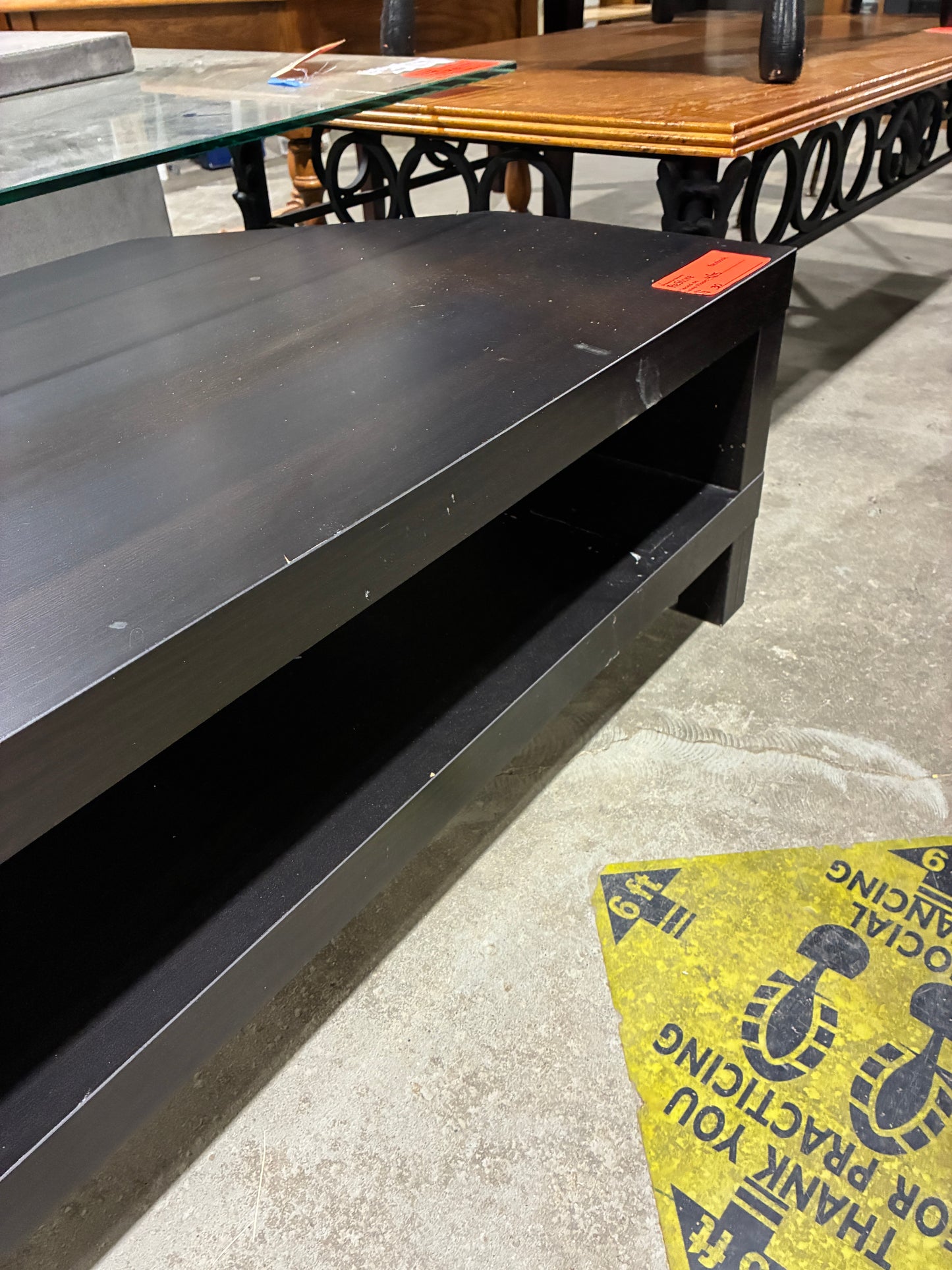 Black Coffee Table with Open Shelf
