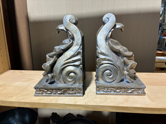 Decorative Scroll Bookends Set