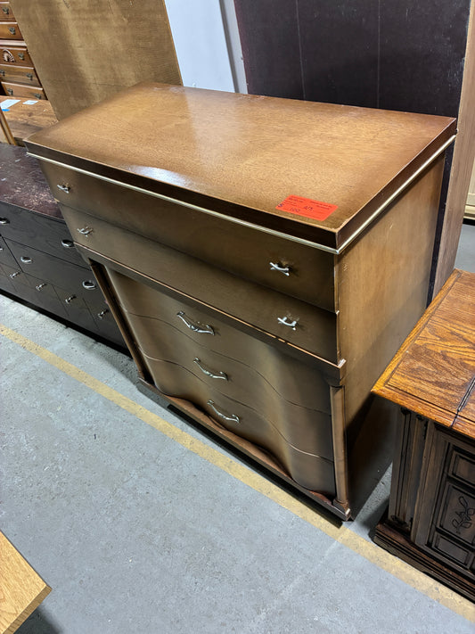 Vintage Style Wood Dresser with Curved Drawer Fronts