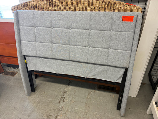 Full Size Upholstered Headboard With Built In Charging Station