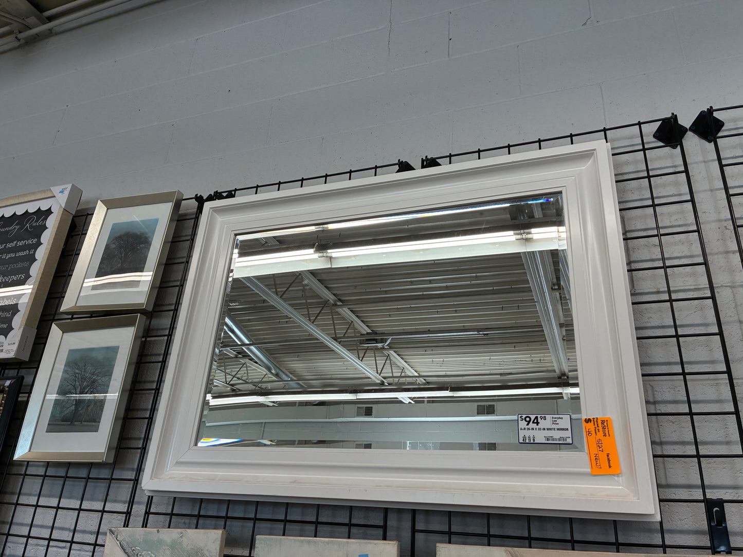 White Framed Wall Mirror