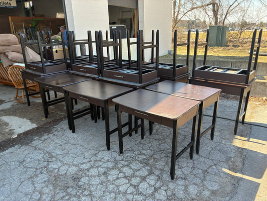 Dark Wood Student Desk with Drawer