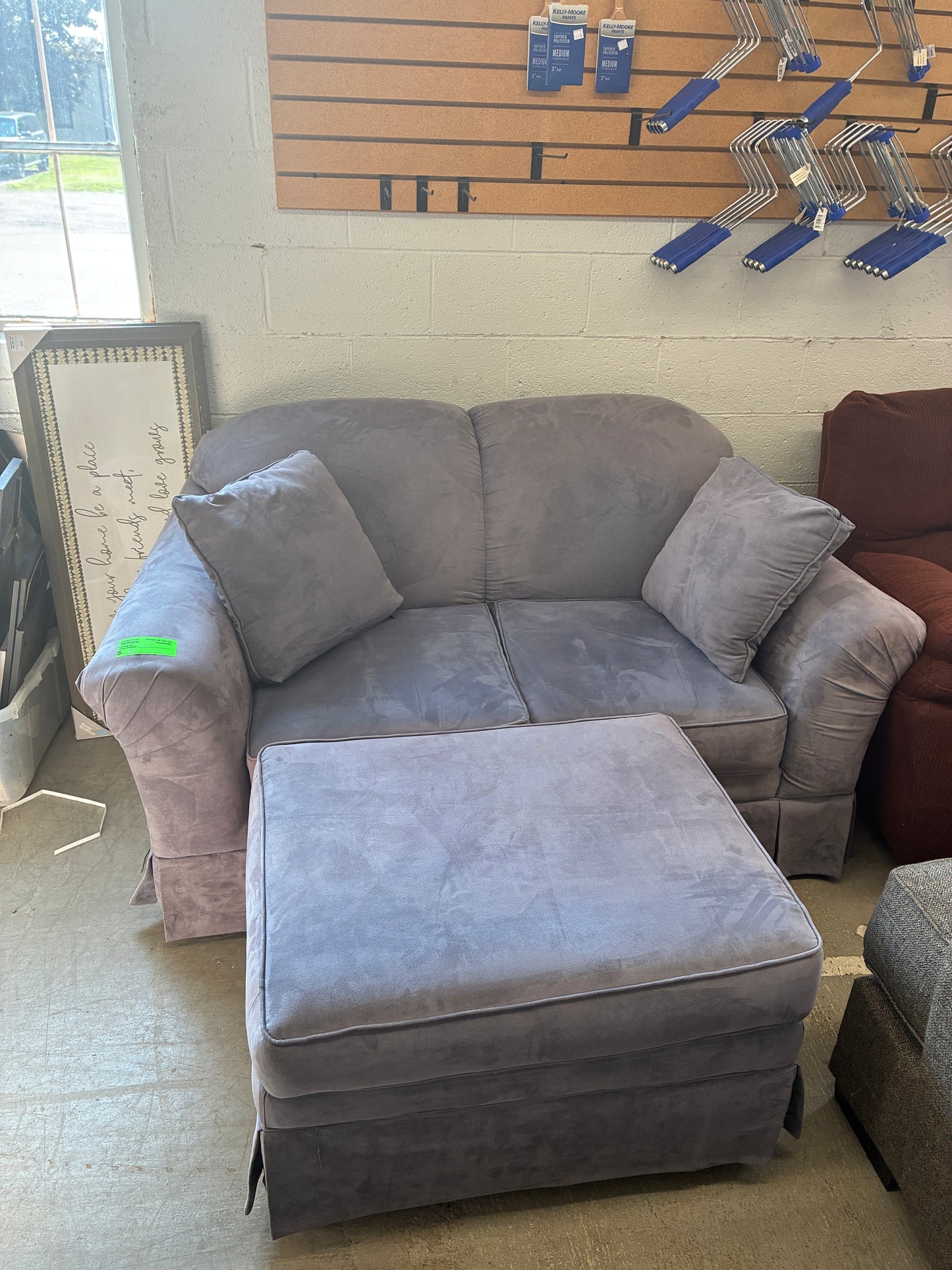 Klaussner Realistic Furniture Loveseat with Ottoman