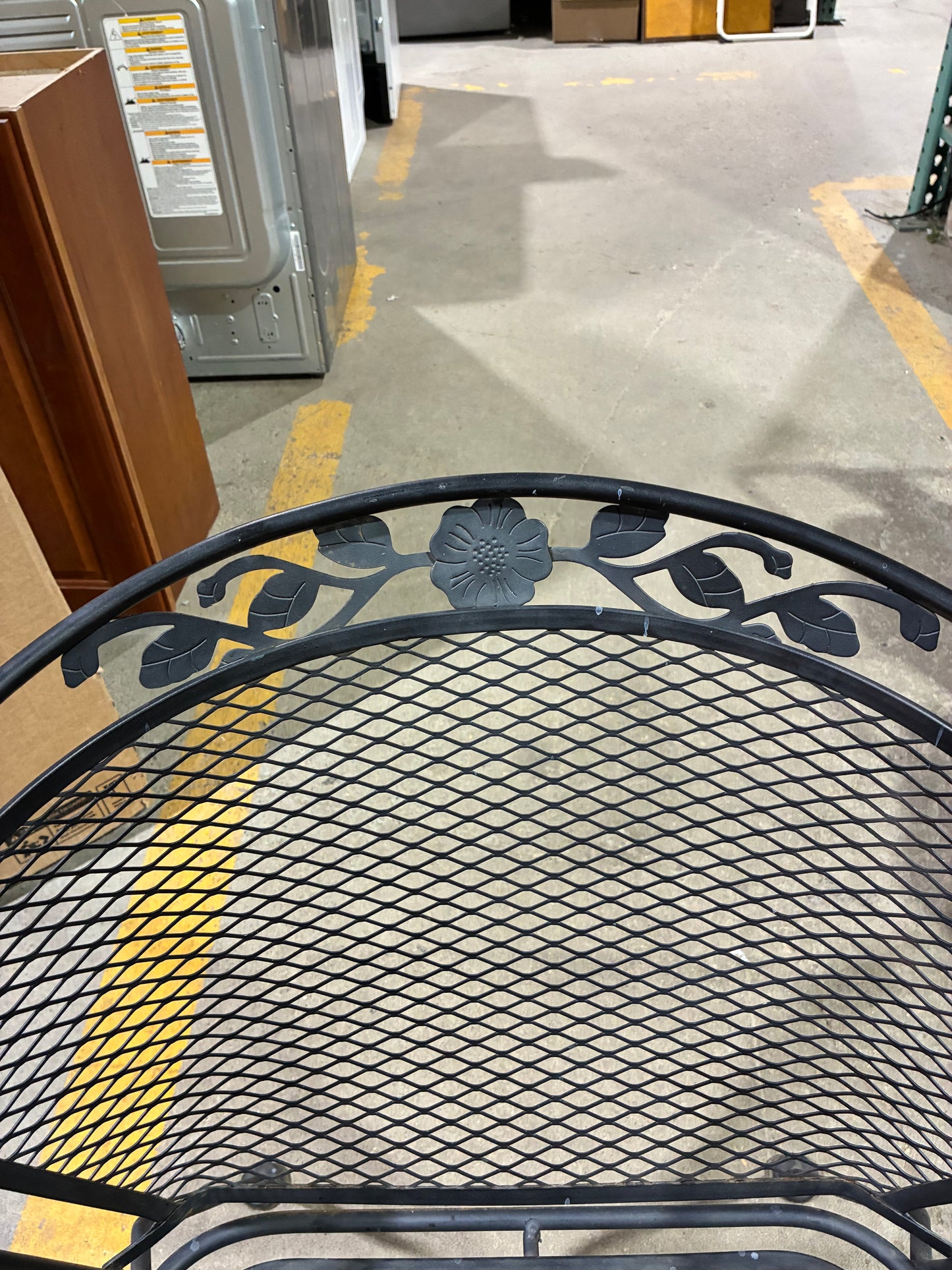 Black Metal Floral Patio Chair