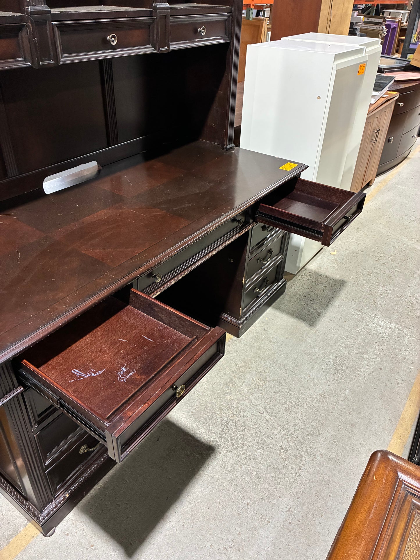 Executive Desk with Lighted Hutch