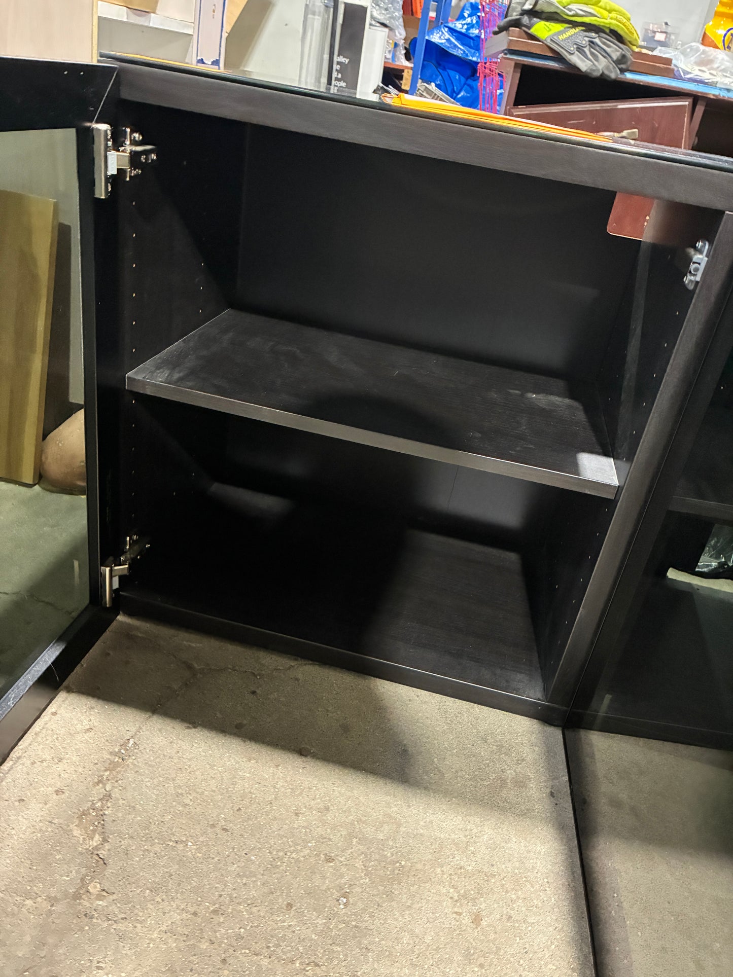 IKEA BESTÅ Black Glass Door Storage Cabinet