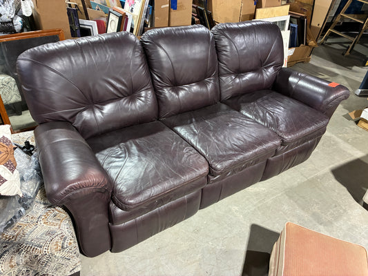 Brown Leather Power Reclining Sofa