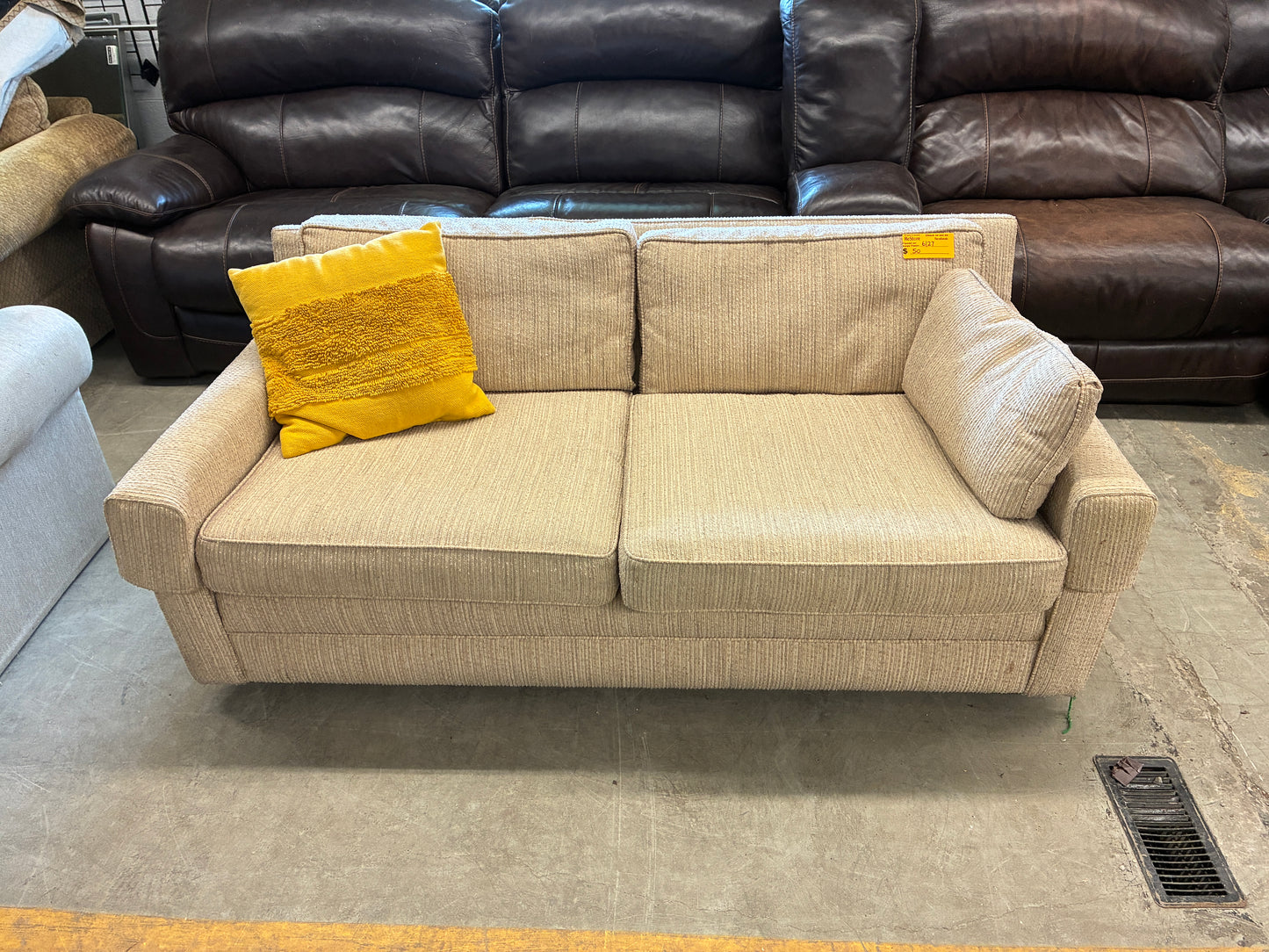 Custom Built Sepi's Beige Loveseat