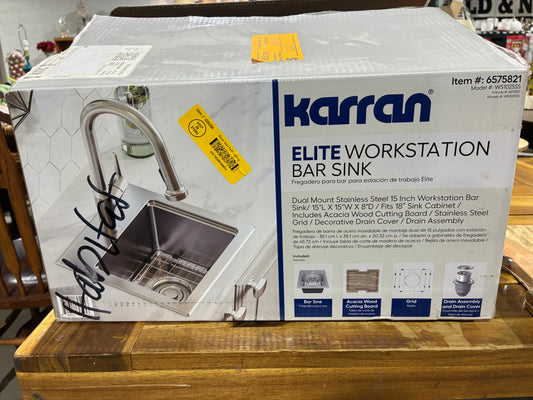 Karran Elite Stainless Steel Workstation Bar Sink Kit