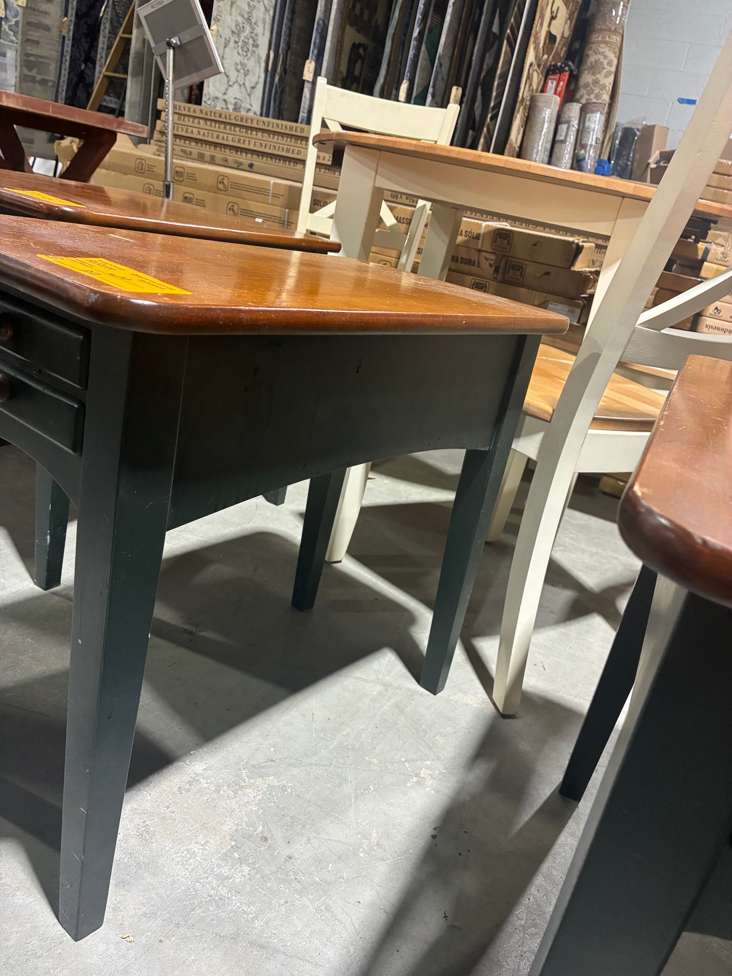 Rustic Two-Tone Accent Table with Dual Drawers $20 each