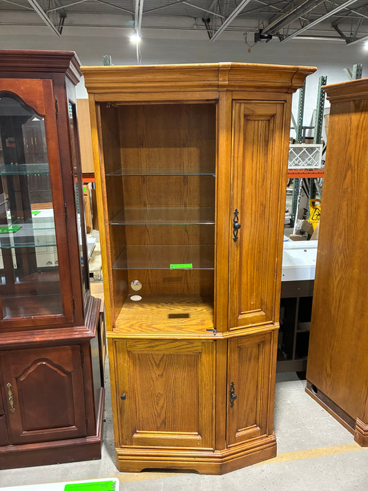 Oak Entertainment Center with Media Storage