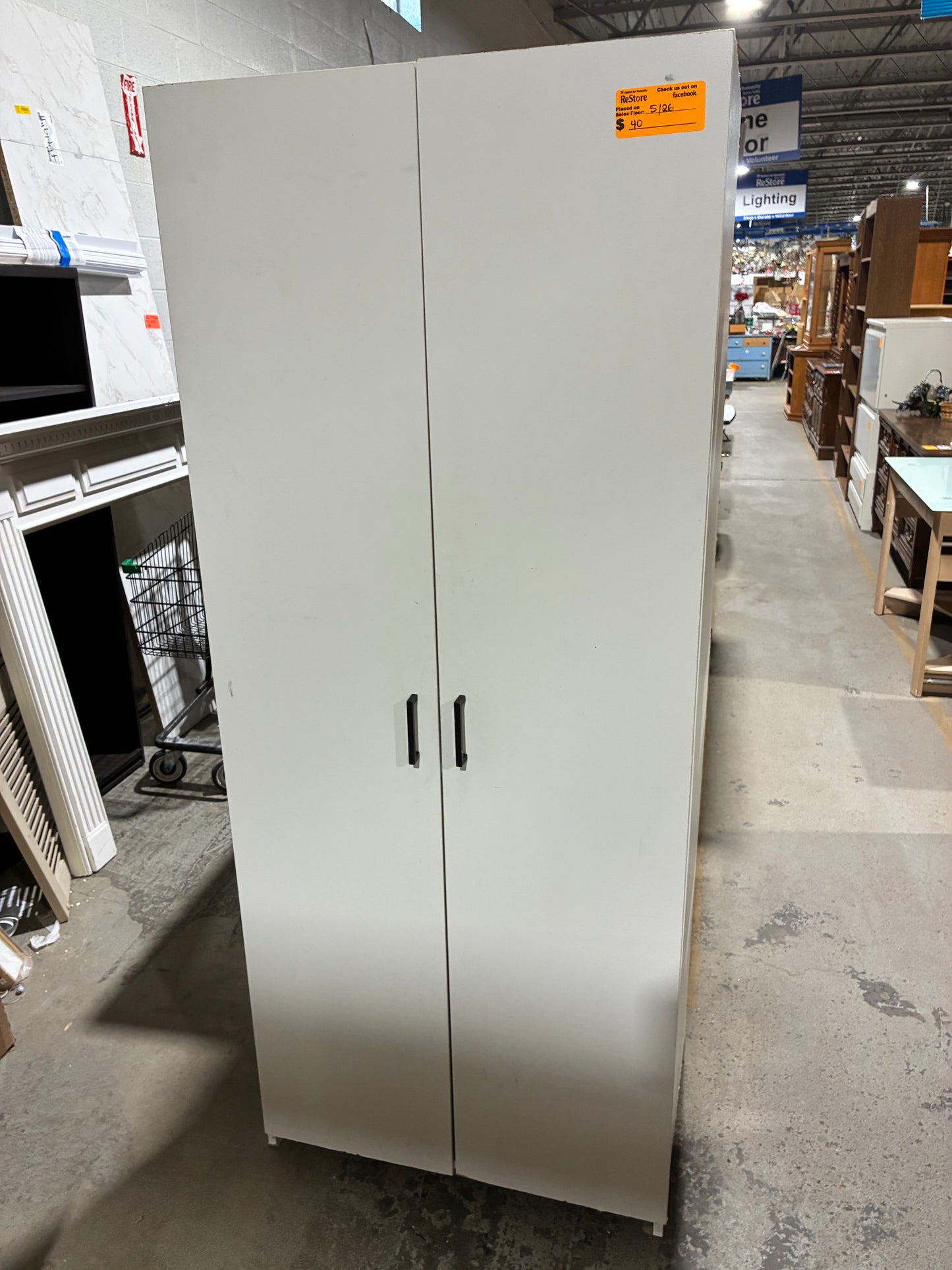White Storage Cabinet with Adjustable Shelving