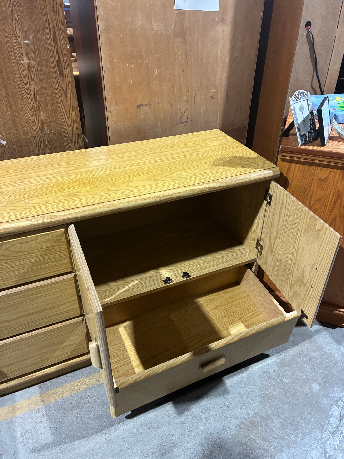 Light Oak Storage Credenza