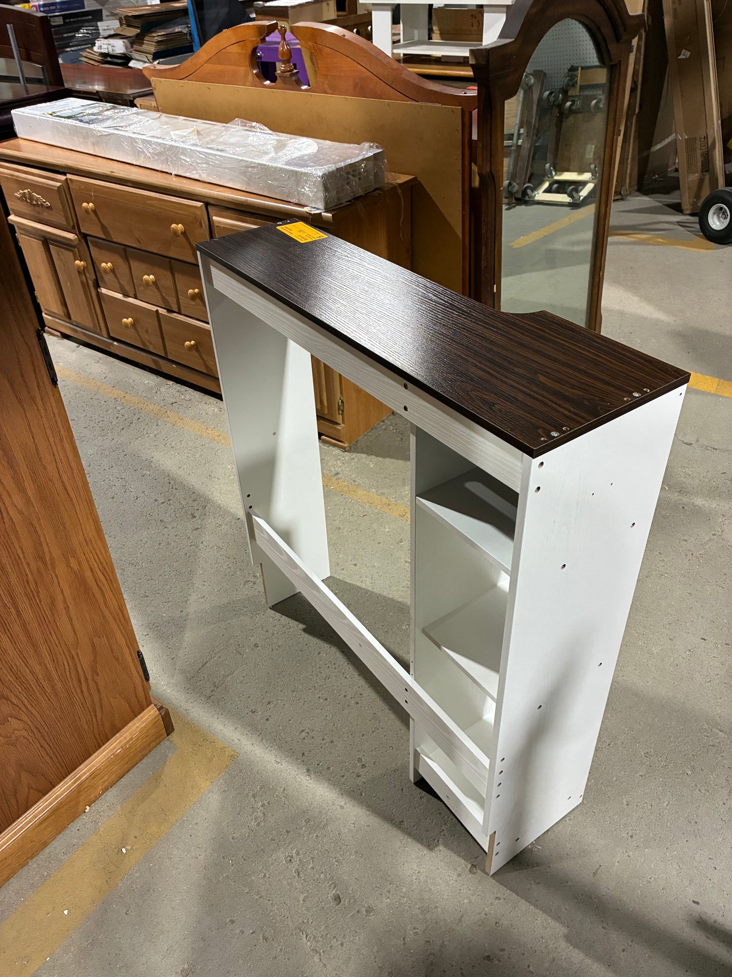Compact Two-Tone Storage with Shelving