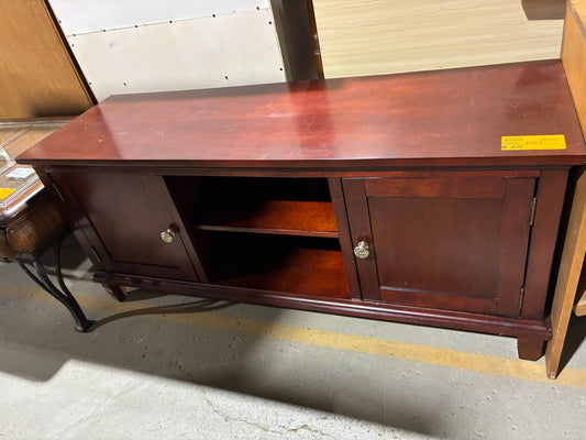 Dark Cherry TV Console with Storage