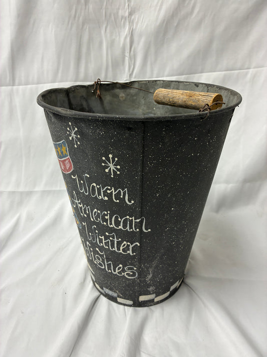 "Warm American Winter Wishes" Decorative Metal Bucket