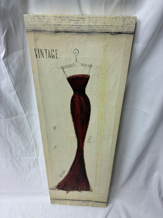 Vintage Dress Canvas Wall Art (12" x 36")