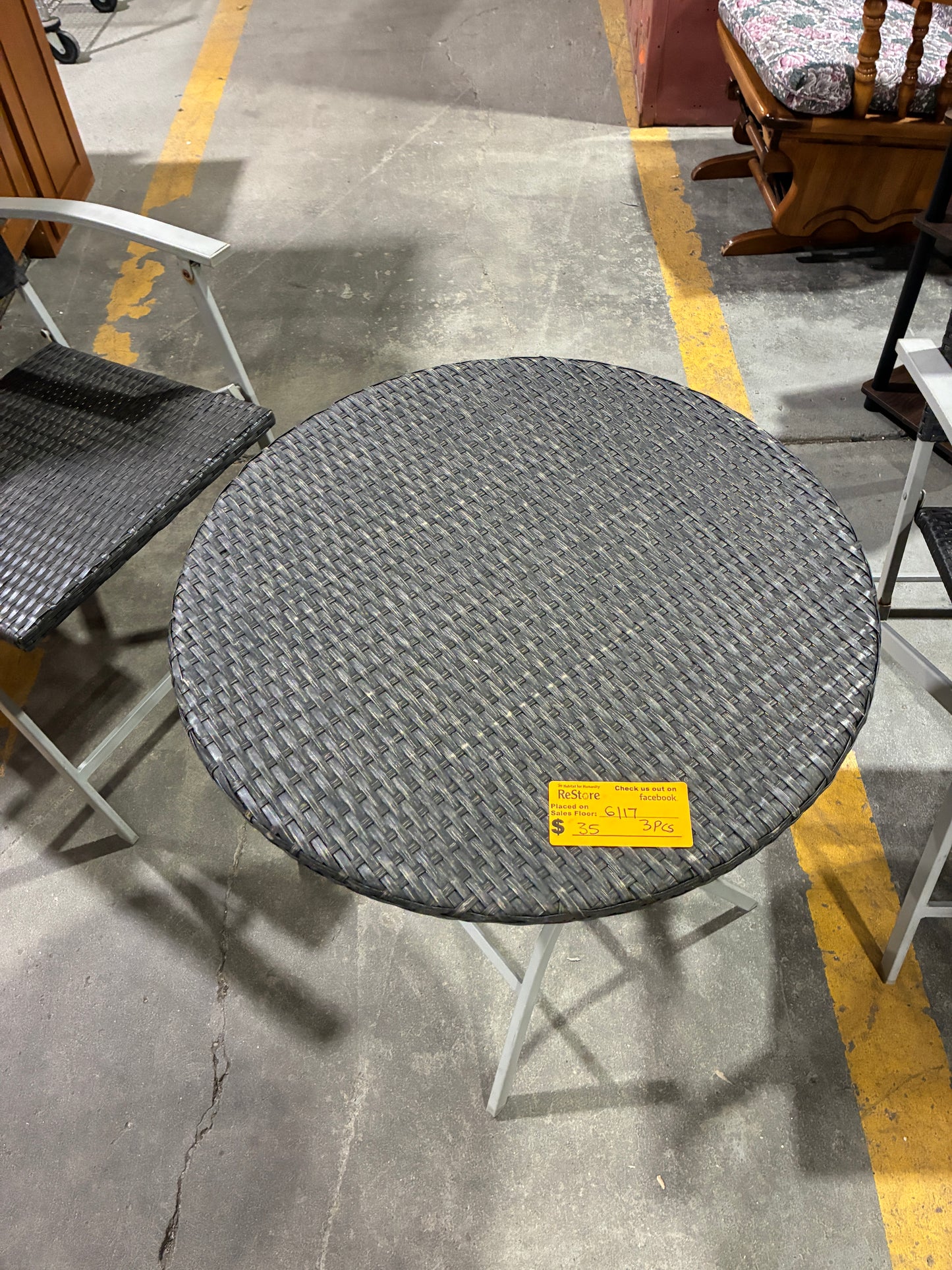 3-Piece Wicker Bistro Patio Set