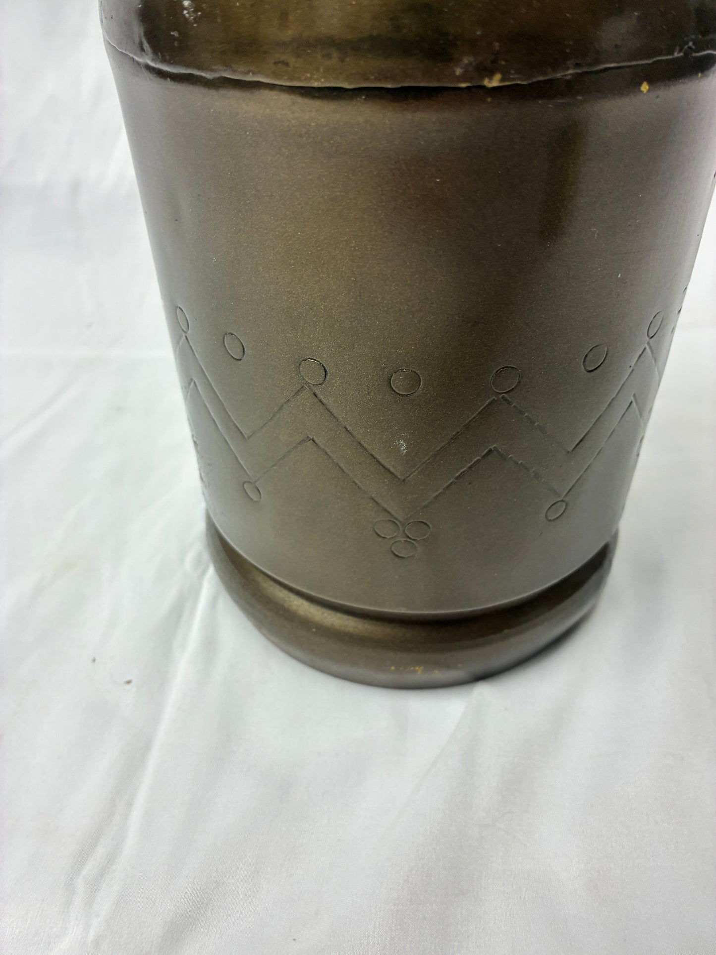 Arhaus Decorative Lidded Metal Canister with Ring Handle
